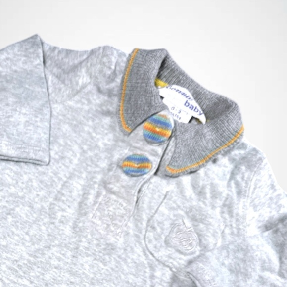 4/$20 Bonnie Baby Gray Onesie with Collar - Picture 2 of 4